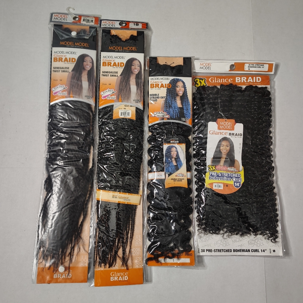 Model Model Crochet Hair Bundle Senegalese Double Strand Bohemian 1b NEW